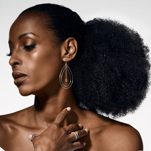 Double hoop new arrivals drop earrings